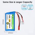 7.4V 2600mAh Li-ion Battery with USB Charger for RC Car/Boat