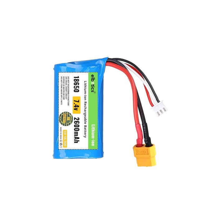 7.4V 2600mAh Li-ion Battery for RC Car/Boat (XT60 Plug)
