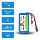7.4V 2600mAh Li-ion Battery w/ USB Charger for RC Car/Boat (5500 Plug)