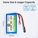 7.4V 2600mAh Li-ion Battery w/ USB Charger for RC Car/Boat (5500 Plug)