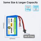 7.4V 2600mAh Li-ion Battery JST Plug with USB Charger RC (JST SM 2 Pin )