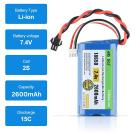 7.4V 2600mAh Li-ion Battery JST Plug with USB Charger RC (JST SM 2 Pin )