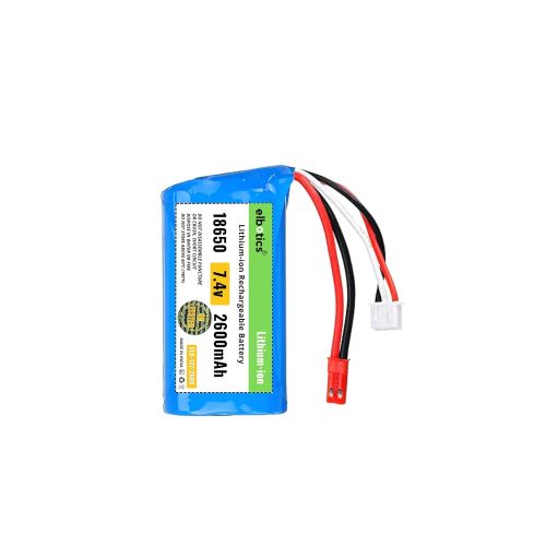 7.4V 2600mAh Li-ion Battery 15C JST Plug with USB Charger (JST Red Plug)