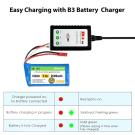7.4V 2600mAh Li-ion Battery 15C JST Plug with USB Charger (JST Red Plug)