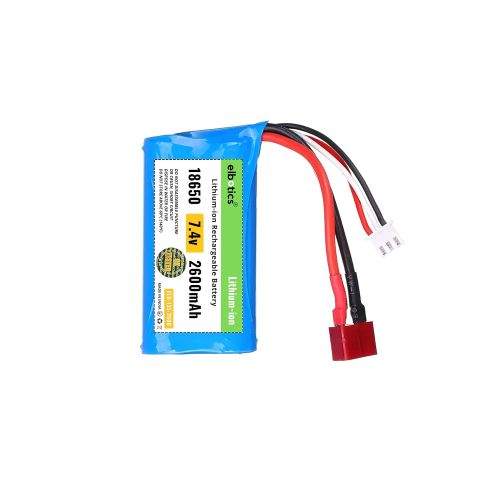 7.4V 2600mAh Li-ion Battery 15C JST Plug with USB Charger (T Plug)