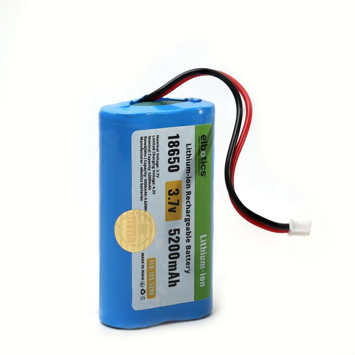 ELBOTICS 3.7V 5200mAh 1S2P Battery with XH2.54 Connector ELB-103_5200 (XH2.54)