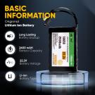 ELBOTICS 22.2V 2600mAh Li-ion Battery Pack for Robotics & More