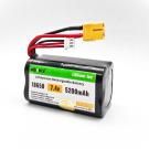 7.4V 5200mAh Li-ion Rechargeable Battery Pack 2S 18650 with XT60 Plug