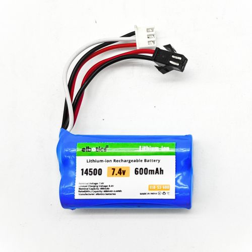 ELBOTICSÂ® 7.4V 600mAh 2S Li-ion Battery with SM-3P Plug