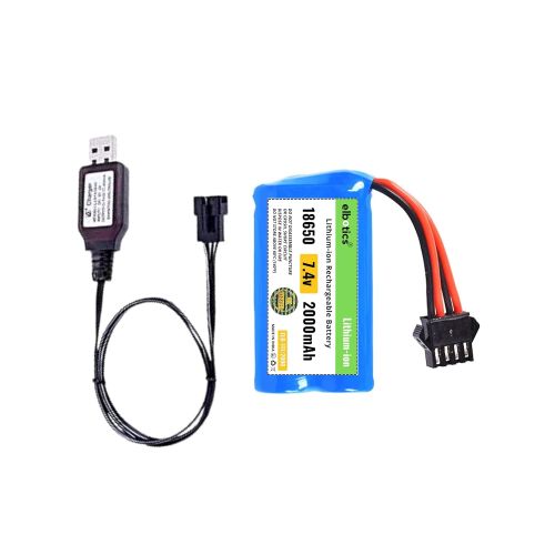 RC Replacement 7.4V 2000mAh Rechargeable Li-ion Battery with SM-4P Plug