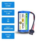 ELBOTICS 7.4V 3000mAh RC Battery with USB Charger Cable