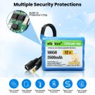 12V 2600mAh 3S Li-ion Battery for IoT, Robots & Speakers