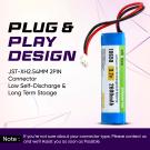 3.7V 2600mAh Li-ion Battery with XH2.54 Plug for DIY, Toys