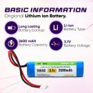 3.7V 2600mAh Li-ion Battery with XH2.54 Plug for DIY, Toys