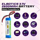 3.7V 2600mAh Li-ion Battery with XH2.54 Plug for DIY, Toys