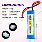 3.7V 2600mAh Li-ion Battery with XH2.54 Plug for DIY, Toys