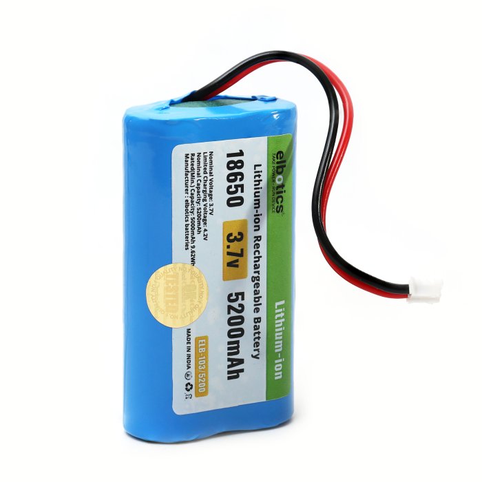 ELBOTICS 3.7V 5200mAh 1S2P Battery with PH2.0 Connector