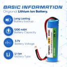 3.7V 1200mAh Li-ion Battery with XH2.54 Plug for DIY, Toys