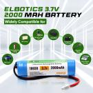 3.7V 2000mAh Li-ion Battery with XH2.54 Plug for DIY, Toys