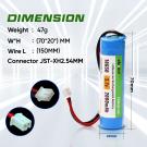 3.7V 2000mAh Li-ion Battery with XH2.54 Plug for DIY, Toys