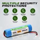 3.7V 3200mAh Li-ion Battery with PH2.0 Plug for DIY, Toys PH2.0