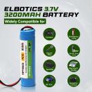 3.7V 3200mAh Li-ion Battery with PH2.0 Plug for DIY, Toys PH2.0