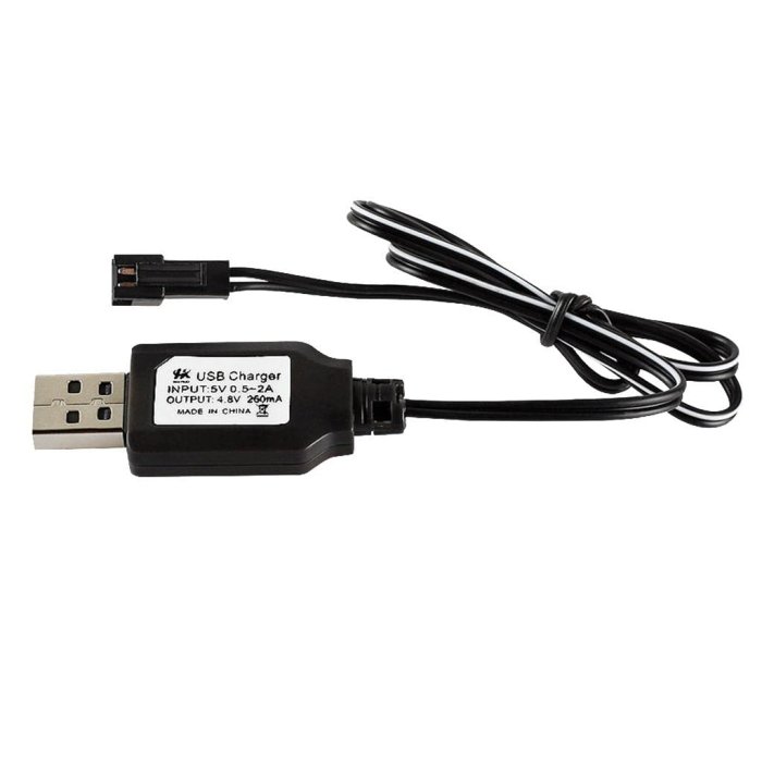 SM-2P USB Charger for 5V 2A Input and 4.8v Output 260mA Li-ion Battery,Compatible with RC Car/Boat/Gel Blaster USB Charging Cable