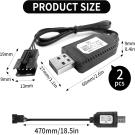 SM-4P USB Charger for 7.4V 300mA Li-ion Battery,Compatible with RC Car/Boat/Gel Blaster USB Charging Cable