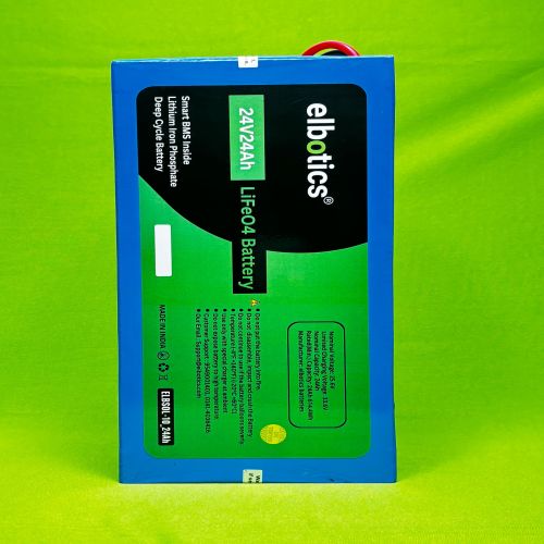 24V 24Ah LiFePO4 Phosphate Rechargeable Battery Pack 576Wh Smart BMS Protection for Solar Inverters