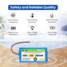 ELBOTICS 7.4V 2000mAh Li-ion Battery Pack with XH2.54 Plug
