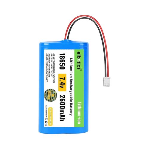 ELBOTICS 7.4V 2600mAh Li-ion Battery Pack with XH2.54 Plug