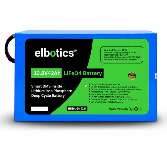 12.8V 42Ah (537.6Wh) LiFePO4 Lithium Iron Phosphate Solar Battery